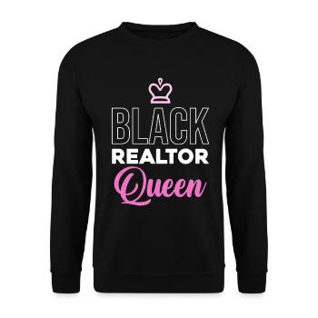 Schwarze Immobilien Queen - Unisex Pullover - Schwarz - Vorne - Alina (178cm) & Michal (187cm)
