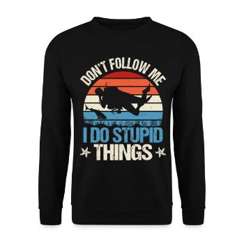 Diving divers - Unisex Sweatshirt - black - Front - Alina (178cm) & Michal (187cm)