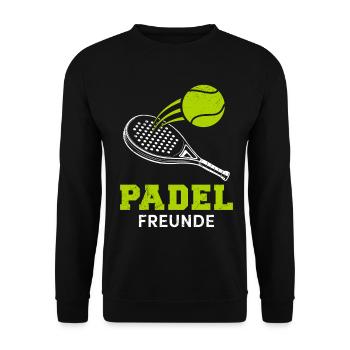 Padel Team PADEL FRIENDS Padel Games Fun - Unisex Sweatshirt - black - Front - Alina (178cm) & Michal (187cm)