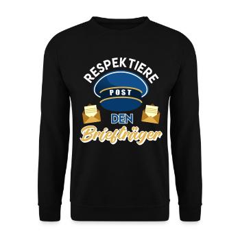 Facteur RESPECT MAIL LE FACTEUR DRÔLE - Sweat-shirt Unisexe - noir - Devant - Alina (178cm) & Michal (187cm)