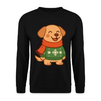 Pulls de Noël de Noël pour chiens drôles Flocons de neige - Sweat-shirt Unisexe - noir - Devant - Alina (178cm) & Michal (187cm)