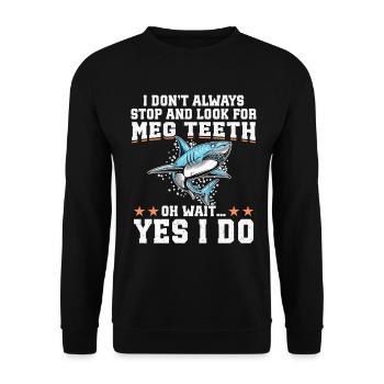 Mégalodon Mégalodon Collecteur de dents de requin - Sweat-shirt Unisexe - noir - Devant - Alina (178cm) & Michal (187cm)