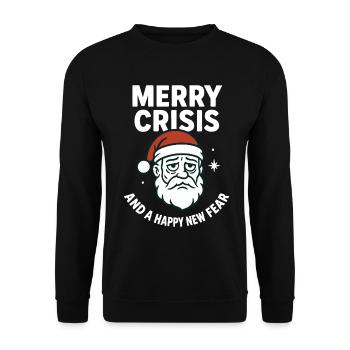Crise joyeuse et une nouvelle peur heureuse du Père Noël - Sweat-shirt Unisexe - noir - Devant - Alina (178cm) & Michal (187cm)