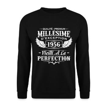 Vintage 1956 Vintage 1956 Birthday Gift - Unisex Sweatshirt - black - Front - Alina (178cm) & Michal (187cm)