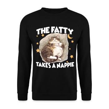 Perfect gift idea for cat lovers Cozy Cat - Unisex Sweatshirt - black - Front - Alina (178cm) & Michal (187cm)