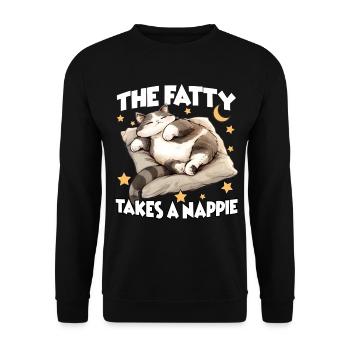 Loafers & Cat Lover Gift Idea Chonk - Unisex Sweatshirt - black - Front - Alina (178cm) & Michal (187cm)