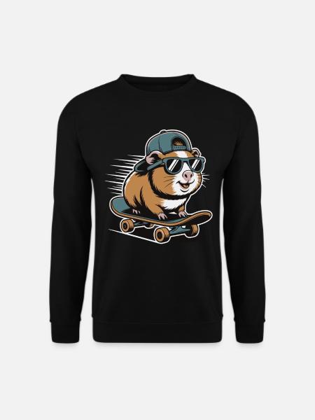 Hamster on skateboard - Unisex Sweatshirt - black