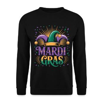 T-shirt Mardi Gras – Motif de la casquette de fou de Carnaval - Sweat-shirt Unisexe - noir - Devant - Alina (178cm) & Michal (187cm)