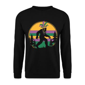 Mardi Gras Bigfoot T-Shirt - Unisex Sweatshirt - black - Front - Alina (178cm) & Michal (187cm)
