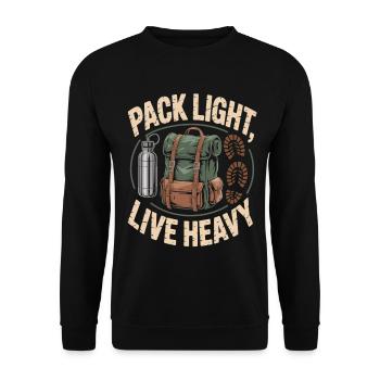 Outdoor T-Shirt Wandern – Minimalismus Natur Humor - Unisex Pullover - Schwarz - Vorne - Alina (178cm) & Michal (187cm)