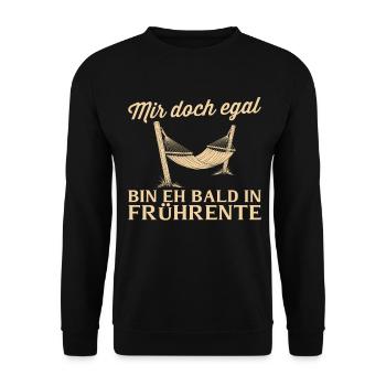 Hamac de retraite partielle - retraite anticipée bientôt - Sweat-shirt Unisexe - noir - Devant - Alina (178cm) & Michal (187cm)