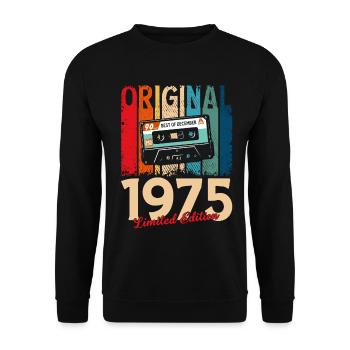 50e anniversaire cassette décembre 1975 - Sweat-shirt Unisexe - noir - Devant - Alina (178cm) & Michal (187cm)