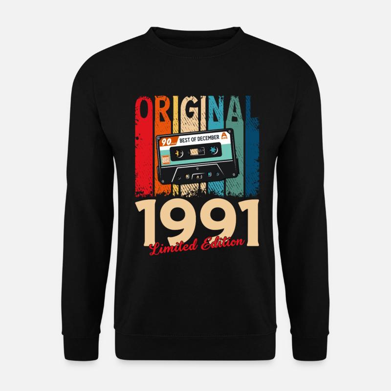 34th Birthday Cassette December 1991 - Unisex Sweatshirt - black