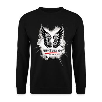 FEAR NOT Bible Verse Japan Art - Unisex Sweatshirt - black - Front - Alina (178cm) & Michal (187cm)