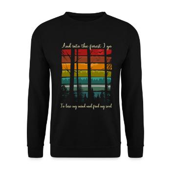 Forest Nature Hiking Trees Camping Outdoor Gift - Unisex Sweatshirt - black - Front - Alina (178cm) & Michal (187cm)