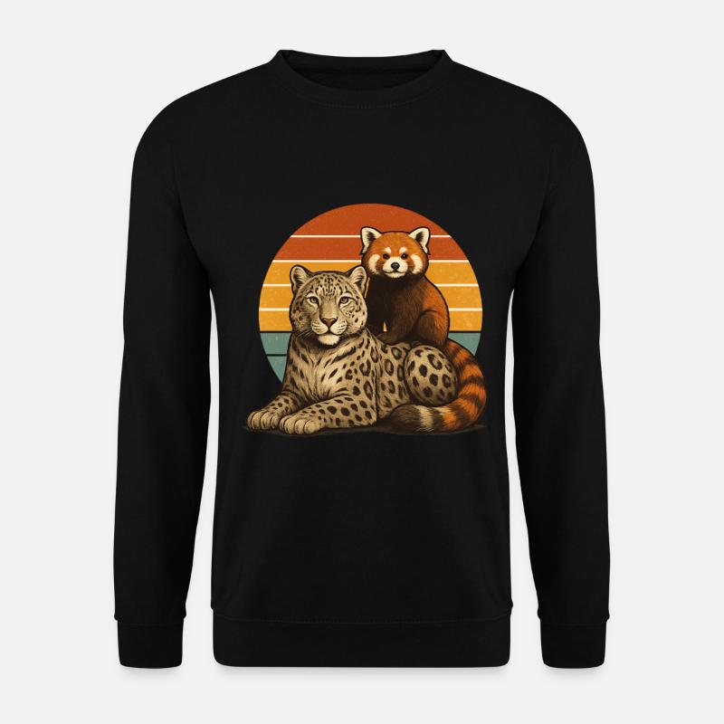 Snow Leopard Red Panda - Unisex Sweatshirt - black