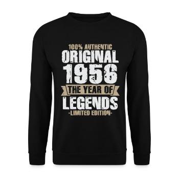 Original 1956 Vintage Vintage Anniversaire Rétro - Sweat-shirt Unisexe - noir - Devant - Alina (178cm) & Michal (187cm)