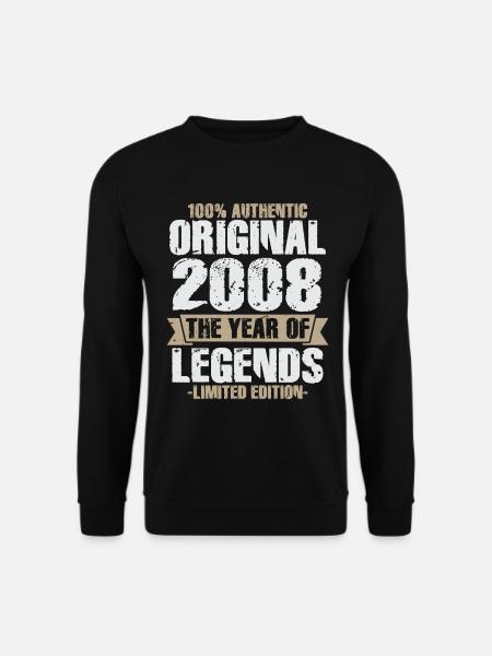 Original 2008 Jahrgang Vintage Geburtstag Retro - Unisex Pullover - Schwarz