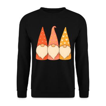 Gnomes Hearts Stars Weihnachtsfeiertag Spaß - Unisex Pullover - Schwarz - Vorne - Alina (178cm) & Michal (187cm)