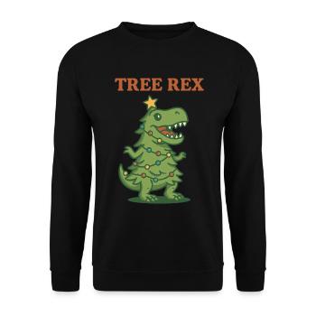 Tree Rex Design familial de Noël drôle - Sweat-shirt Unisexe - noir - Devant - Alina (178cm) & Michal (187cm)