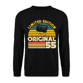 55 Years Vintage Original Retro Anniversary Gift - Unisex Sweatshirt - black - Front - Alina (178cm) & Michal (187cm)