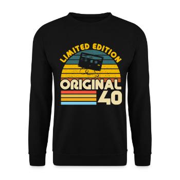40 Ans Vintage Cadeau Anniversaire Rétro Original - Sweat-shirt Unisexe - noir - Devant - Alina (178cm) & Michal (187cm)