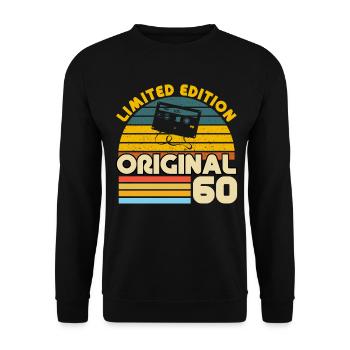60 Ans Vintage Cadeau Anniversaire Rétro Original - Sweat-shirt Unisexe - noir - Devant - Alina (178cm) & Michal (187cm)