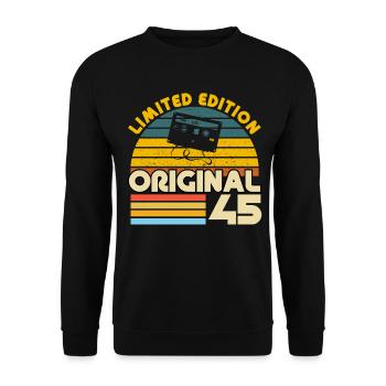 45 Ans Vintage Cadeau Anniversaire Rétro Original - Sweat-shirt Unisexe - noir - Devant - Alina (178cm) & Michal (187cm)