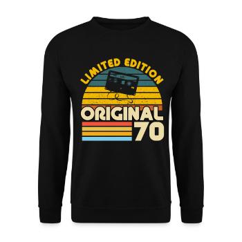 70 Ans Vintage Cadeau Anniversaire Rétro Original - Sweat-shirt Unisexe - noir - Devant - Alina (178cm) & Michal (187cm)