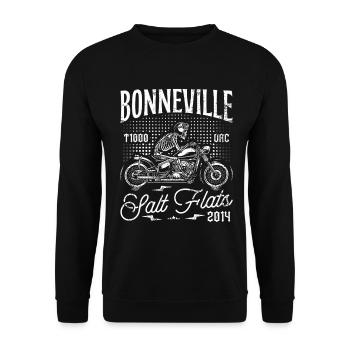 Bonneville Salt Flats Motorcycle Birthday 2014 - Unisex Sweatshirt - black - Front - Alina (178cm) & Michal (187cm)
