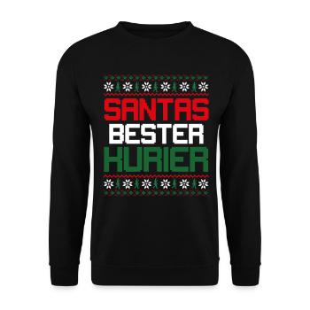 Noël LE MEILLEUR COURSIER DU PÈRE NOËL Drôle - Sweat-shirt Unisexe - noir - Devant - Alina (178cm) & Michal (187cm)