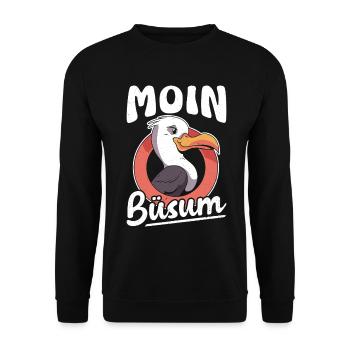 North Sea Holiday MOIN BÜSUM Wadden Sea Funny - Unisex Sweatshirt - black - Front - Alina (178cm) & Michal (187cm)