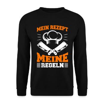 Chef MY RECIPE MY RULES Fun - Unisex Sweatshirt - black - Front - Alina (178cm) & Michal (187cm)