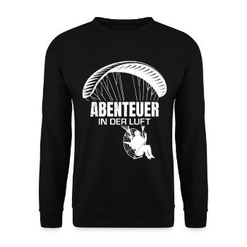 Paramoteur AVENTURE DANS L’AIR Plaisir - Sweat-shirt Unisexe - noir - Devant - Alina (178cm) & Michal (187cm)