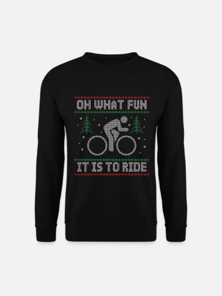 LUSTIGER UGLY CHRISTMAS RENNRAD RADSPORT FAHRRAD - Unisex Pullover - Schwarz