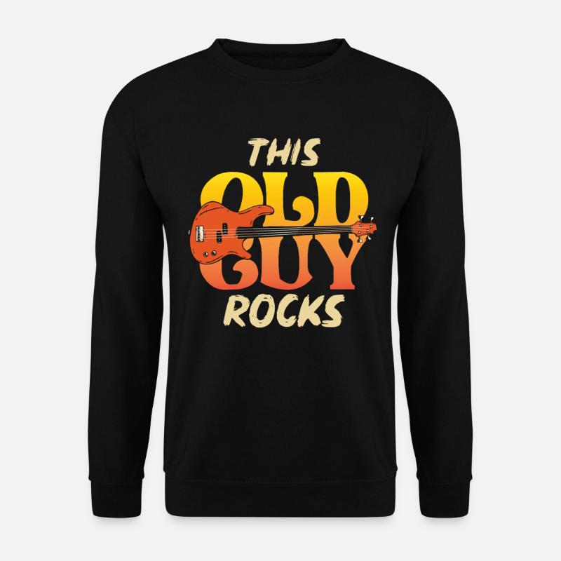 This Old Guy Rocks Guitar Tee - Unisex Pullover - Schwarz