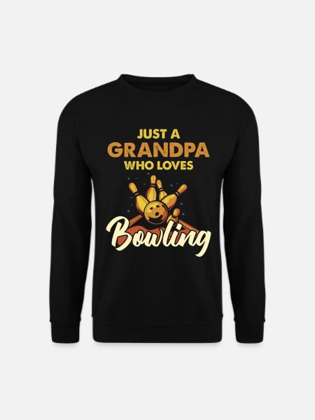 Grandfather Loves Bowling Motif - Unisex Sweatshirt - black
