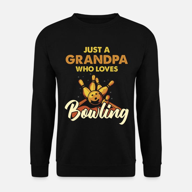 Großvater liebt Bowling Motiv - Unisex Pullover - Schwarz