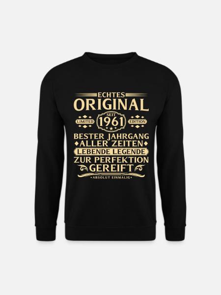 65. Geburtstag Echtes Original seit 1961 - Unisex Pullover - Schwarz