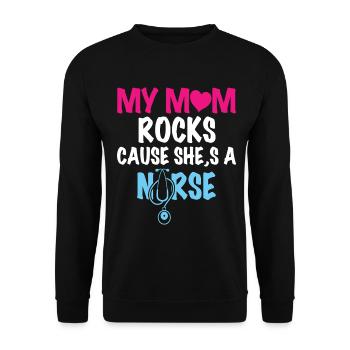 Maman infirmière - Sweat-shirt Unisexe - noir - Devant - Alina (178cm) & Michal (187cm)