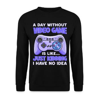Gamer Gaming - Unisex Sweatshirt - black - Front - Alina (178cm) & Michal (187cm)