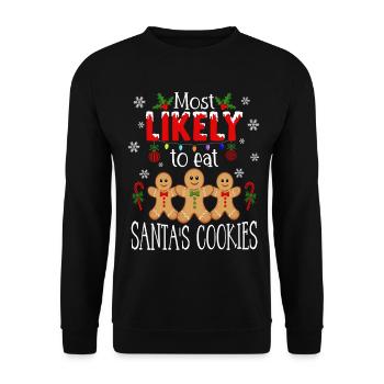Christmas Gingerbread Gingerbread Gingerbread Figurines - Unisex Sweatshirt - black - Front - Alina (178cm) & Michal (187cm)
