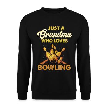 Grand-mère du bowling adore le bowling - Sweat-shirt Unisexe - noir - Devant - Alina (178cm) & Michal (187cm)