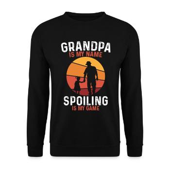 Großvater verwöhnt mich - Unisex Pullover - Schwarz - Vorne - Alina (178cm) & Michal (187cm)
