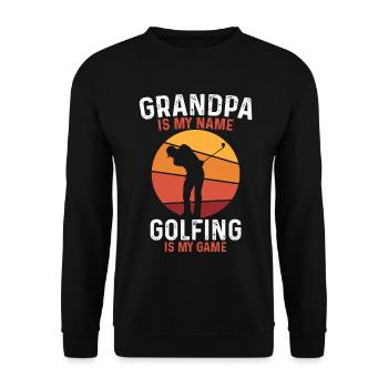 Grand-père, le golf, c’est mon jeu - Sweat-shirt Unisexe - noir - Devant - Alina (178cm) & Michal (187cm)