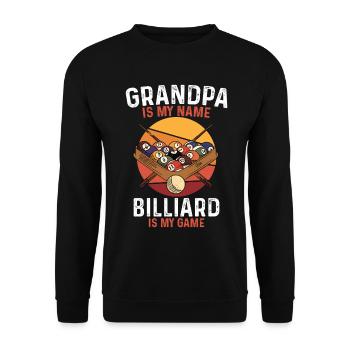 Grand-père est mon nom, le billard est mon jeu - Sweat-shirt Unisexe - noir - Devant - Alina (178cm) & Michal (187cm)