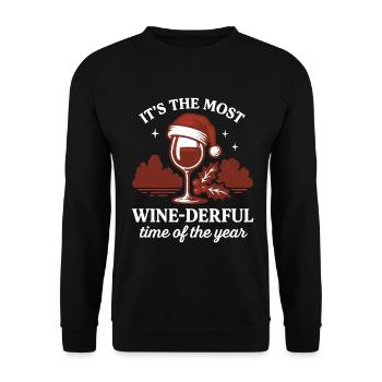 Christmas It's The Most Wine-Derful Time of The - Unisex Sweatshirt - black - Front - Alina (178cm) & Michal (187cm)