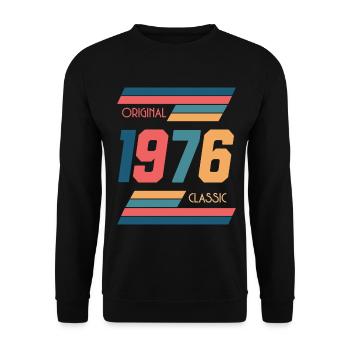 Original 1976 Classic 50 Geburtstag Shirt Retro - Unisex Pullover - Schwarz - Vorne - Alina (178cm) & Michal (187cm)