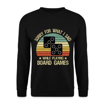 Funny Board Game Quote Board Gamer Player - Unisex Pullover - Schwarz - Vorne - Alina (178cm) & Michal (187cm)