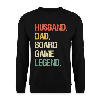 Husband Dad Board Game Night Legend Funny - Unisex Sweatshirt - black - Front - Alina (178cm) & Michal (187cm)